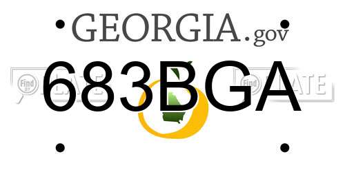 683BGA Georgia License Plate