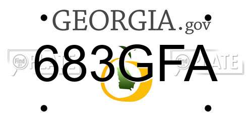 683GFA Georgia License Plate