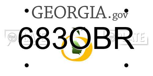 683OBR Georgia License Plate