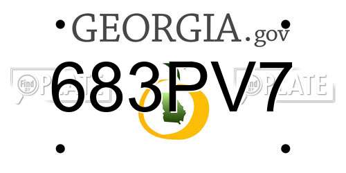 683PV7 Georgia License Plate