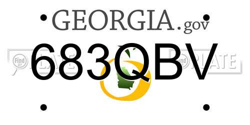 683QBV Georgia License Plate