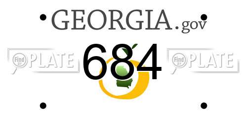 684 Georgia License Plate