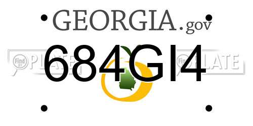 684GI4 Georgia License Plate