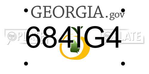 684IG4 Georgia License Plate
