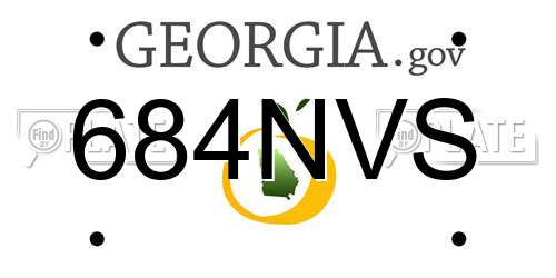 684NVS Georgia License Plate