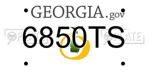 6850TS Georgia License Plate