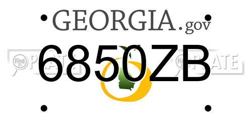 6850ZB Georgia License Plate