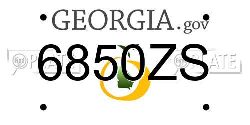 6850ZS Georgia License Plate