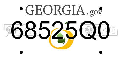 68525Q0 Georgia License Plate