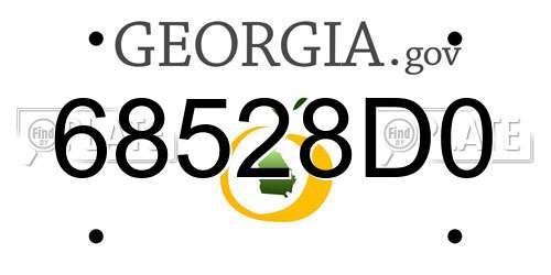 68528D0 Georgia License Plate