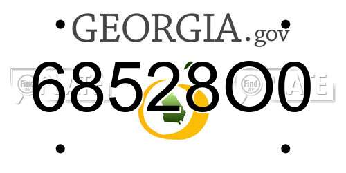 68528O0 Georgia License Plate