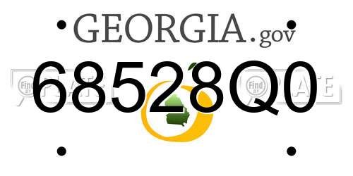 68528Q0 Georgia License Plate