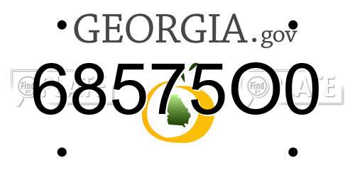 68575O0 Georgia License Plate