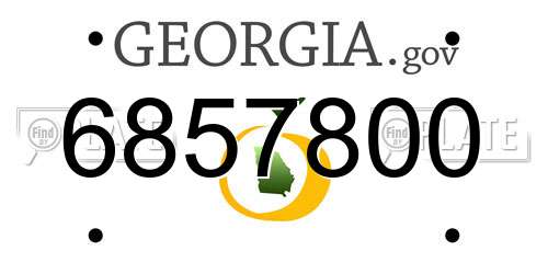 6857800 Georgia License Plate