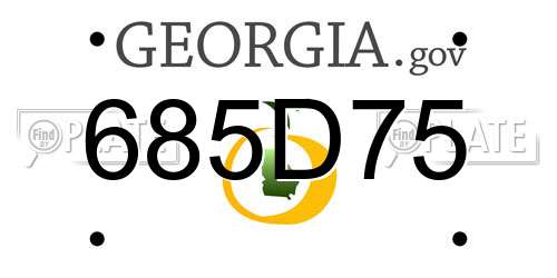 685D75 Georgia License Plate