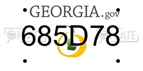 685D78 Georgia License Plate