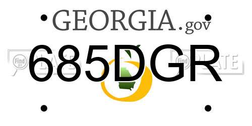 685DGR Georgia License Plate