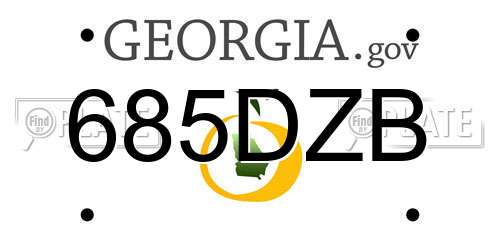 685DZB Georgia License Plate