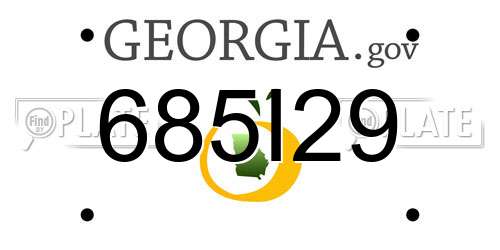 685I29 Georgia License Plate