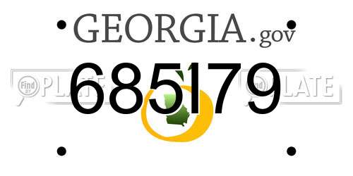 685I79 Georgia License Plate