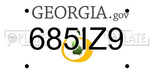 685IZ9 Georgia License Plate