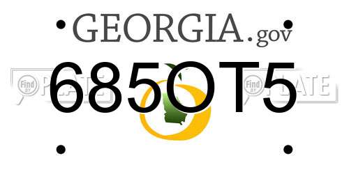 685OT5 Georgia License Plate