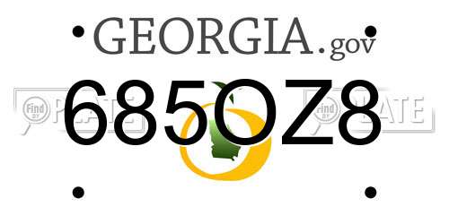 685OZ8 Georgia License Plate