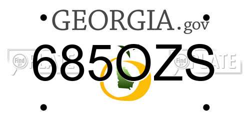 685OZS Georgia License Plate