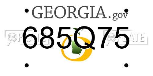 685Q75 Georgia License Plate