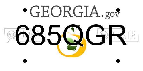 685QGR Georgia License Plate