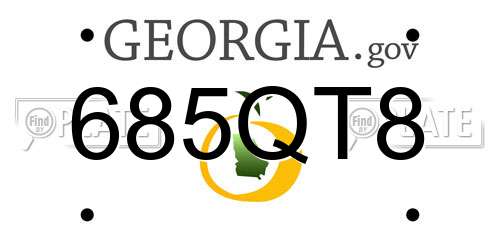 685QT8 Georgia License Plate