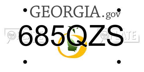685QZS Georgia License Plate