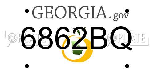 6862BQ Georgia License Plate