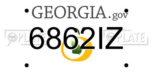 6862IZ Georgia License Plate