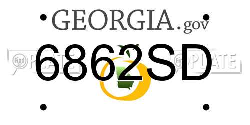 6862SD Georgia License Plate