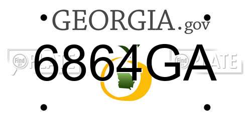 6864GA Georgia License Plate