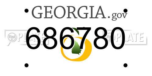 686780 Georgia License Plate