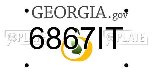 6867IT Georgia License Plate