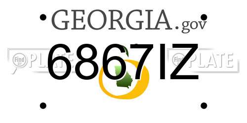6867IZ Georgia License Plate
