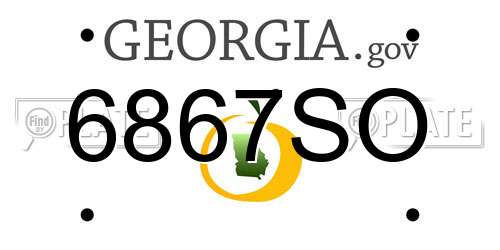 6867SO Georgia License Plate