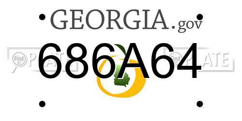 686A64 Georgia License Plate
