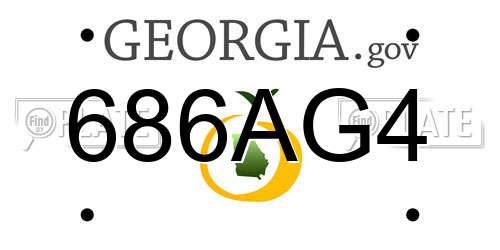 686AG4 Georgia License Plate