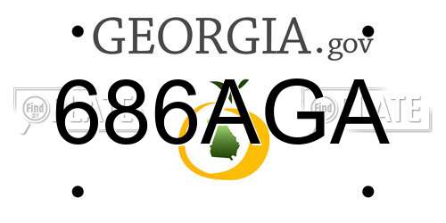 686AGA Georgia License Plate
