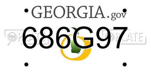 686G97 Georgia License Plate