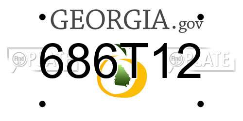 686T12 Georgia License Plate