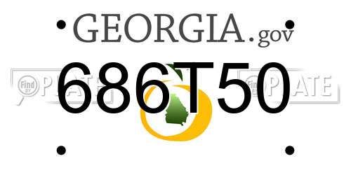 686T50 Georgia License Plate