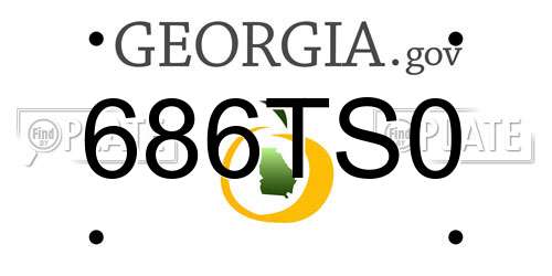 686TS0 Georgia License Plate