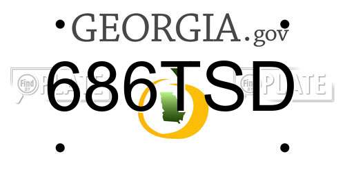 686TSD Georgia License Plate