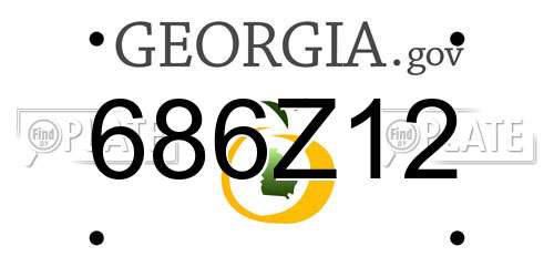 686Z12 Georgia License Plate
