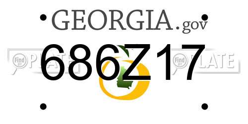 686Z17 Georgia License Plate